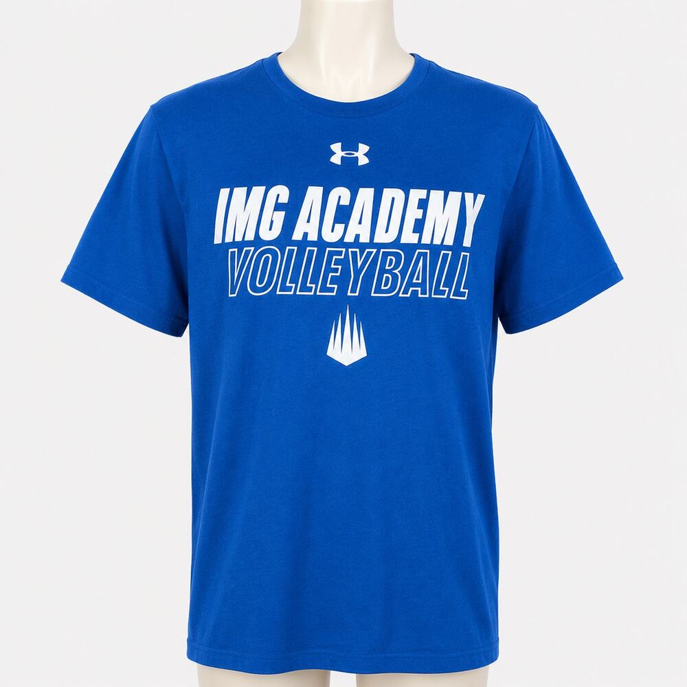 Under Armour IMG Academy Volleyball T-Shirt Men's Small Blue Graphic Tee